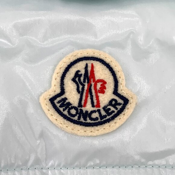 Moncler Womens Light Blue Down Puffer Jacket With Hood & Logo Patch - Picture 7 of 8